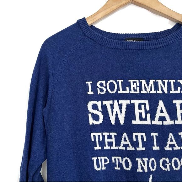 Harry Potter I Solemnly Swear That I Am Up To No Good Sweater Blue S - Picture 2 of 7